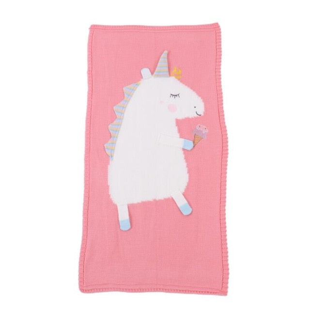 60*120cm Baby Blankets Infant Kids Unicorn animal Soft Warm knit Swaddle Kids Bath Towel Lovely Newborn Baby Bedding Props