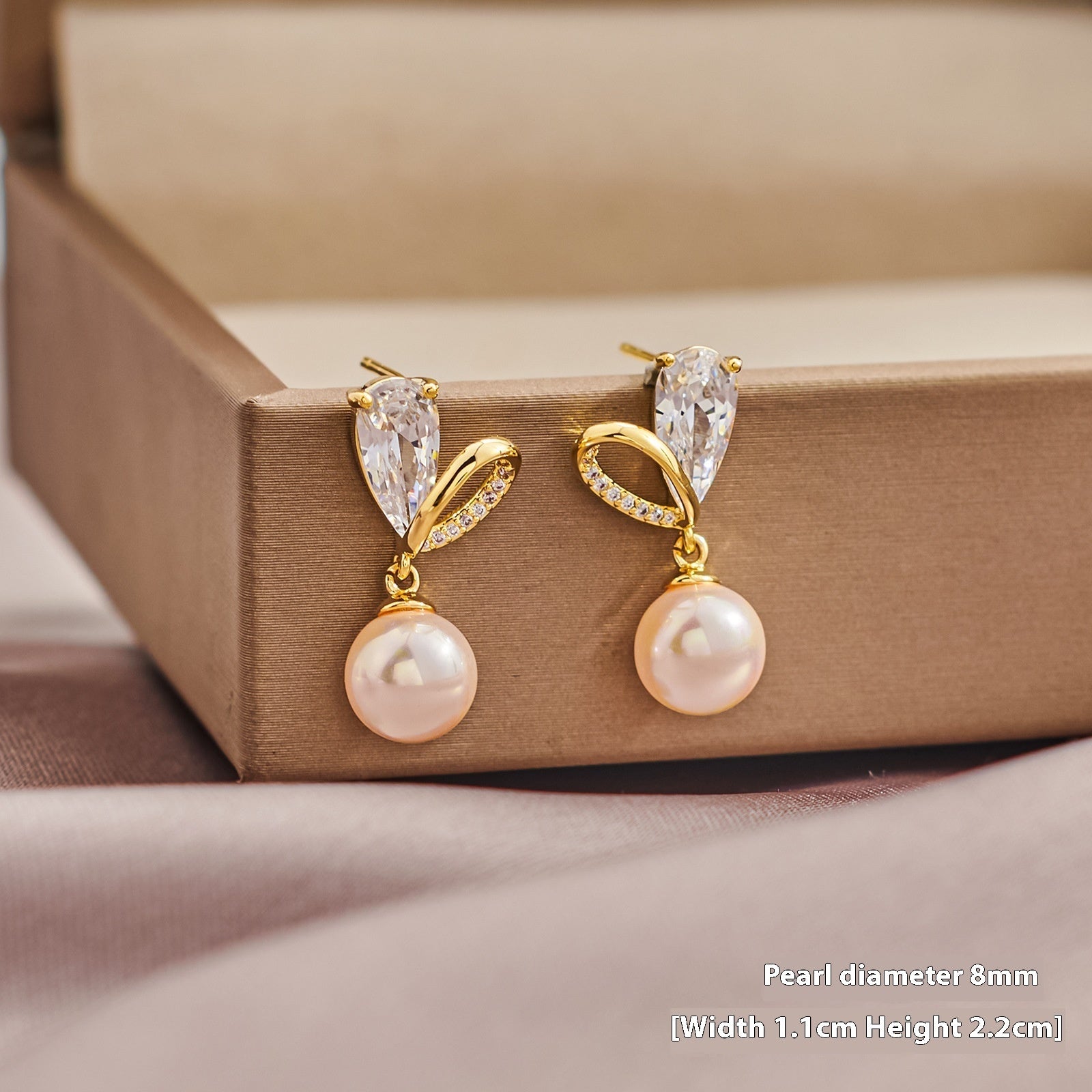 Cross Loving Heart Zircon Pearl 925 Silver Needle Geometric Ear Studs