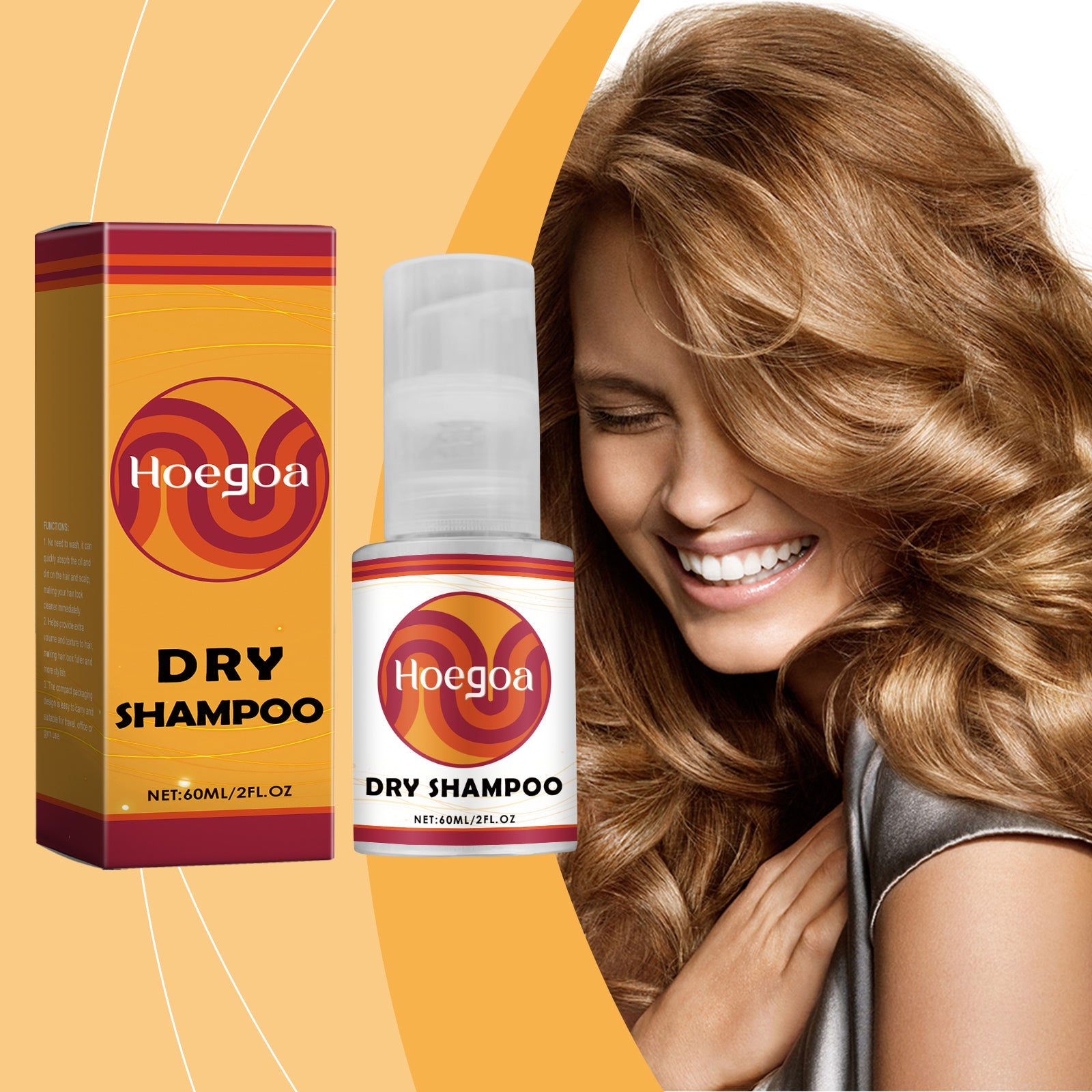 Hoegoa Leave-In Dry Hair Spray Cleans Hair, Fluffs And Refreshes Hair, Nourishes Scalp, Softens And Shines