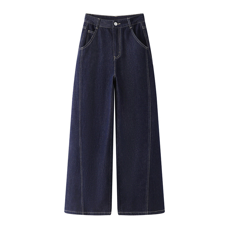 Spring And Autumn New High Waist Slimming And Straight Jeans For Women