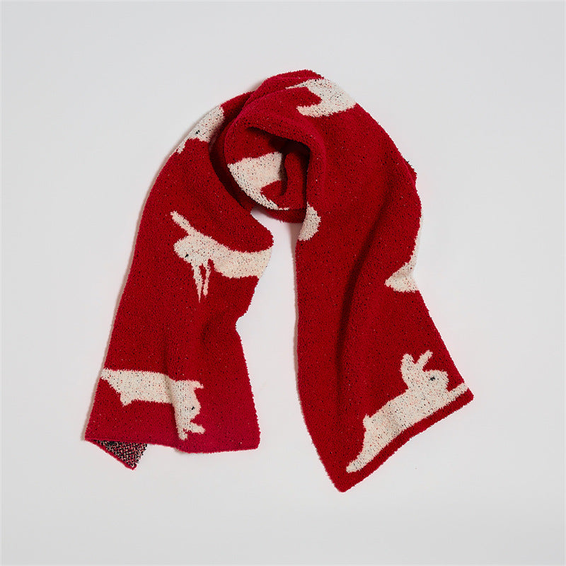 New Year Rabbit Blanket Sofa Blanket Scarf