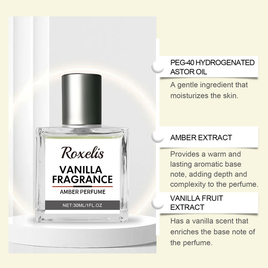 Roxelis Vanilla Amber Eau De Toilette Natural Fresh Light Elegant Stay Fragrance Daily Dating Charm Niche Perfume Carry