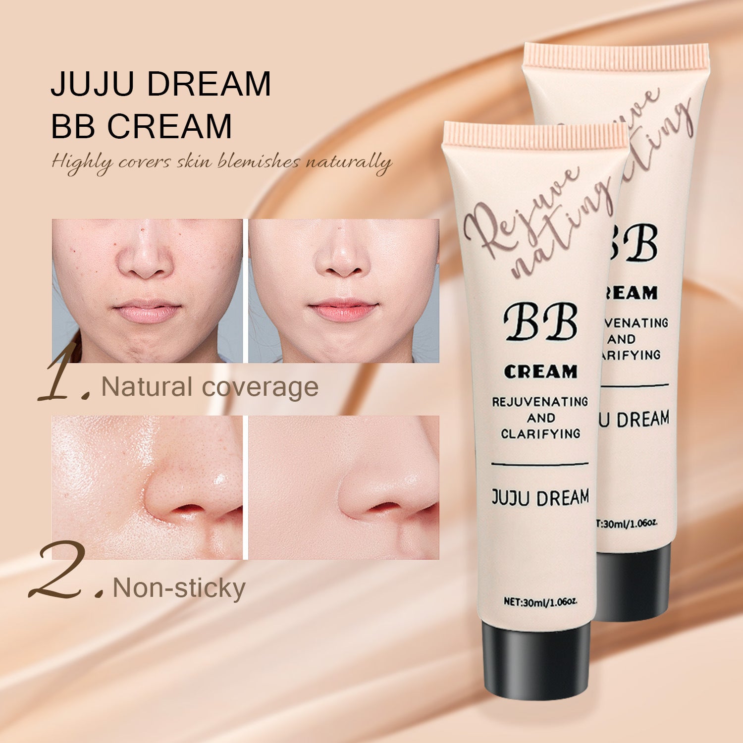 Brightening Skin Color Waterproof Smear-proof Natural Makeup Isolation Make-up Primer BB Cream