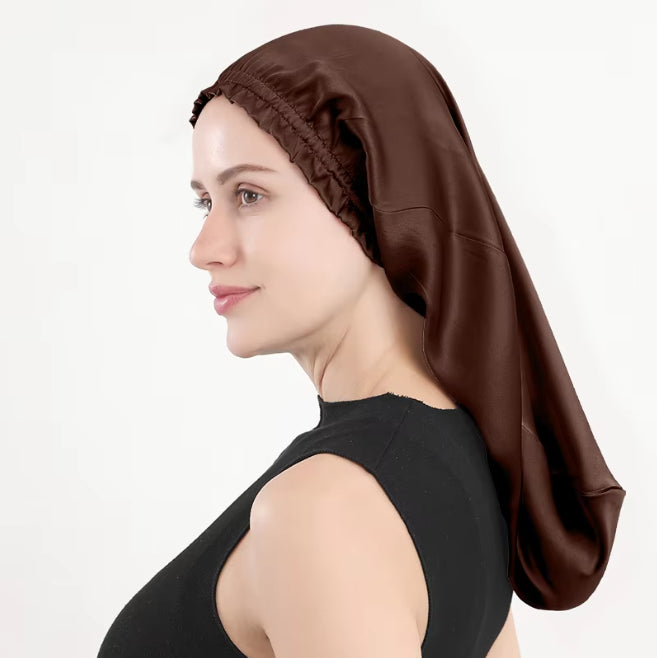 Sleeping cap mulberry silk long hair cap fungus side length cylindrical cap