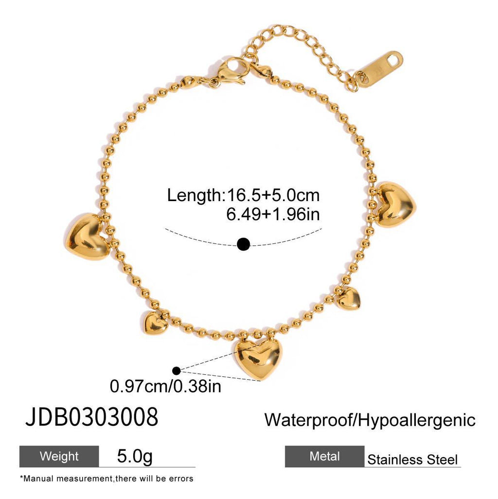 Stainless Heart-shaped Non-fading Titanium Steel Bracelet