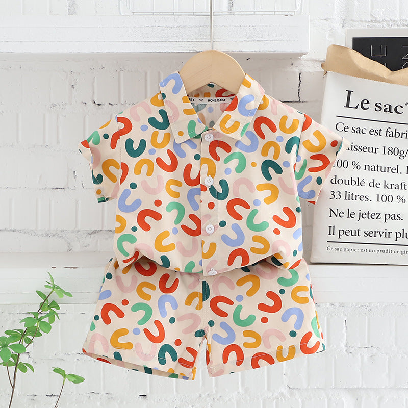 Boy Summer Clothing Shirt And Shorts Suit