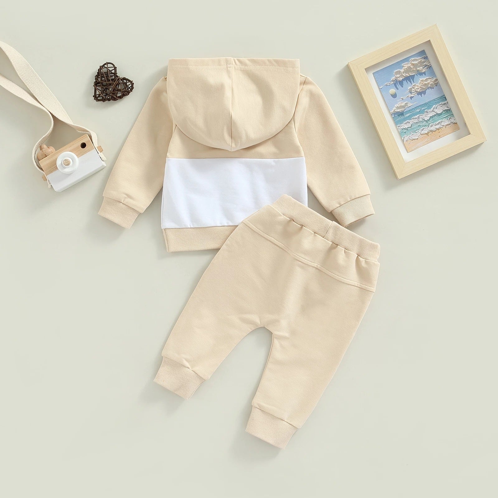 Boys Patchwork Hoodie Suit Fashion Casual