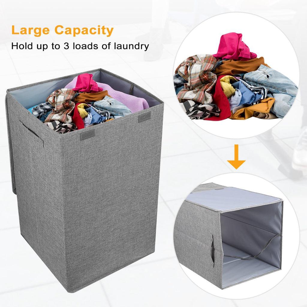 1Pc Foldable Laundry Hampers Washing Clothes Laundry Basket With Lid Handles Storage Organizer