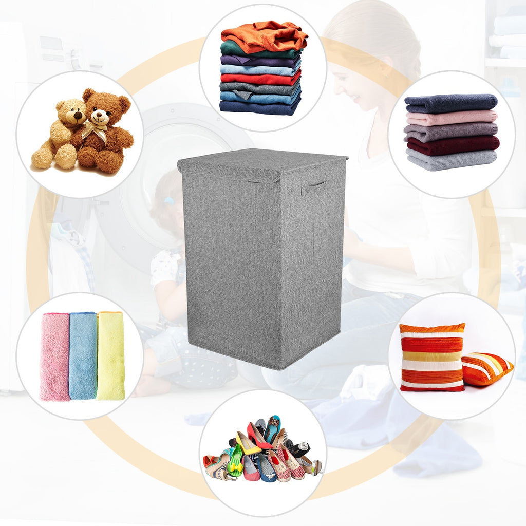 1Pc Foldable Laundry Hampers Washing Clothes Laundry Basket With Lid Handles Storage Organizer