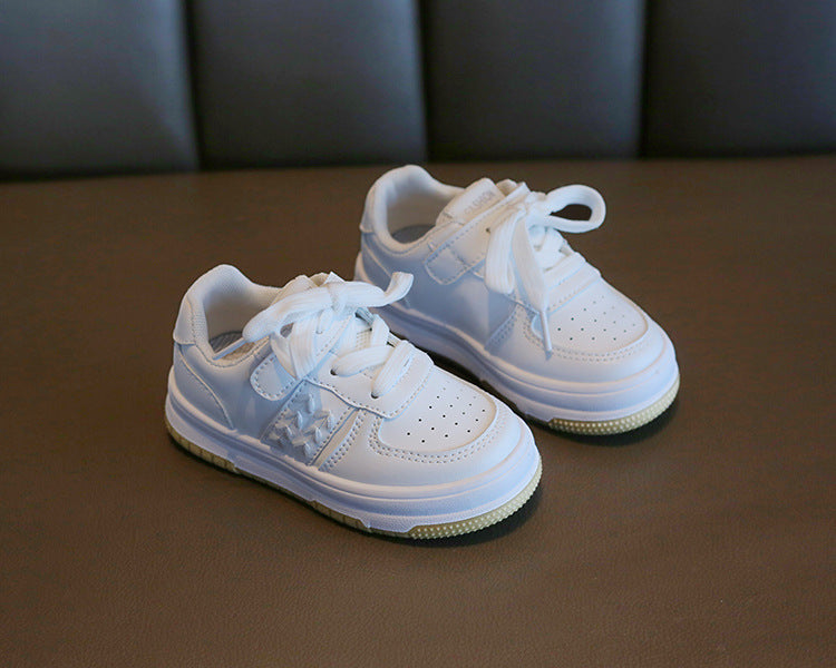 Children's White Shoes Sneakers Lightweight Non-slip Boys Casual Soft Bottom Baby Sneakers