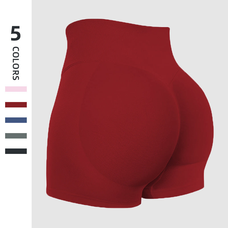 Women's Solid High Waist Sports Shorts, Breathable And Comfortable Tight Shorts With High Elasticity, Fitness Shorts, Women's Sportswear Worn Indoors And Outdoors