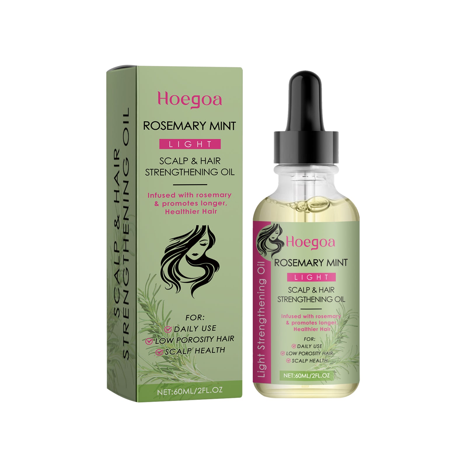 Hoegoa Rosemary Hair Care Essential Oil Softens Hair Repair Dry Hair Frizz And Moisturizes Hair End Care Essential Oil