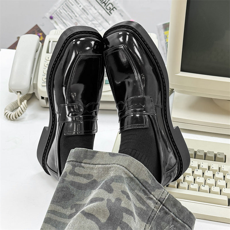 Hong Kong Style Thick-soled British Style Leather Shoes Spring And Autumn Single-layer Shoes