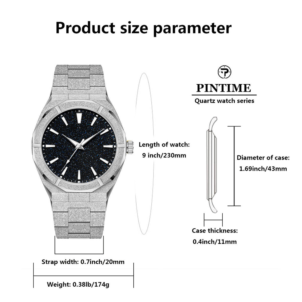 Business Men's Watch Stainless Steel Frosted Stainless Steel With Luminous