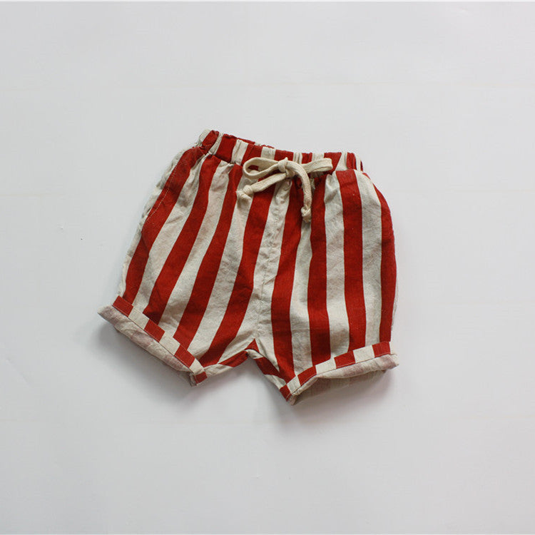 Girls' Pants Striped Cropped Pants Loose