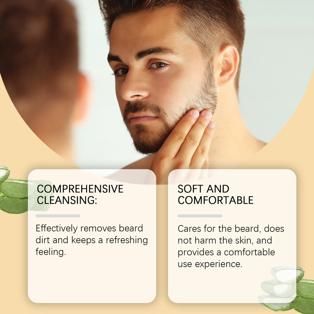 East Moon Men's After Shave Shampoo, Moisturizing, Supple, Nourishing, Clean, Oil-Controlling And Refreshing Beard Care Lotion