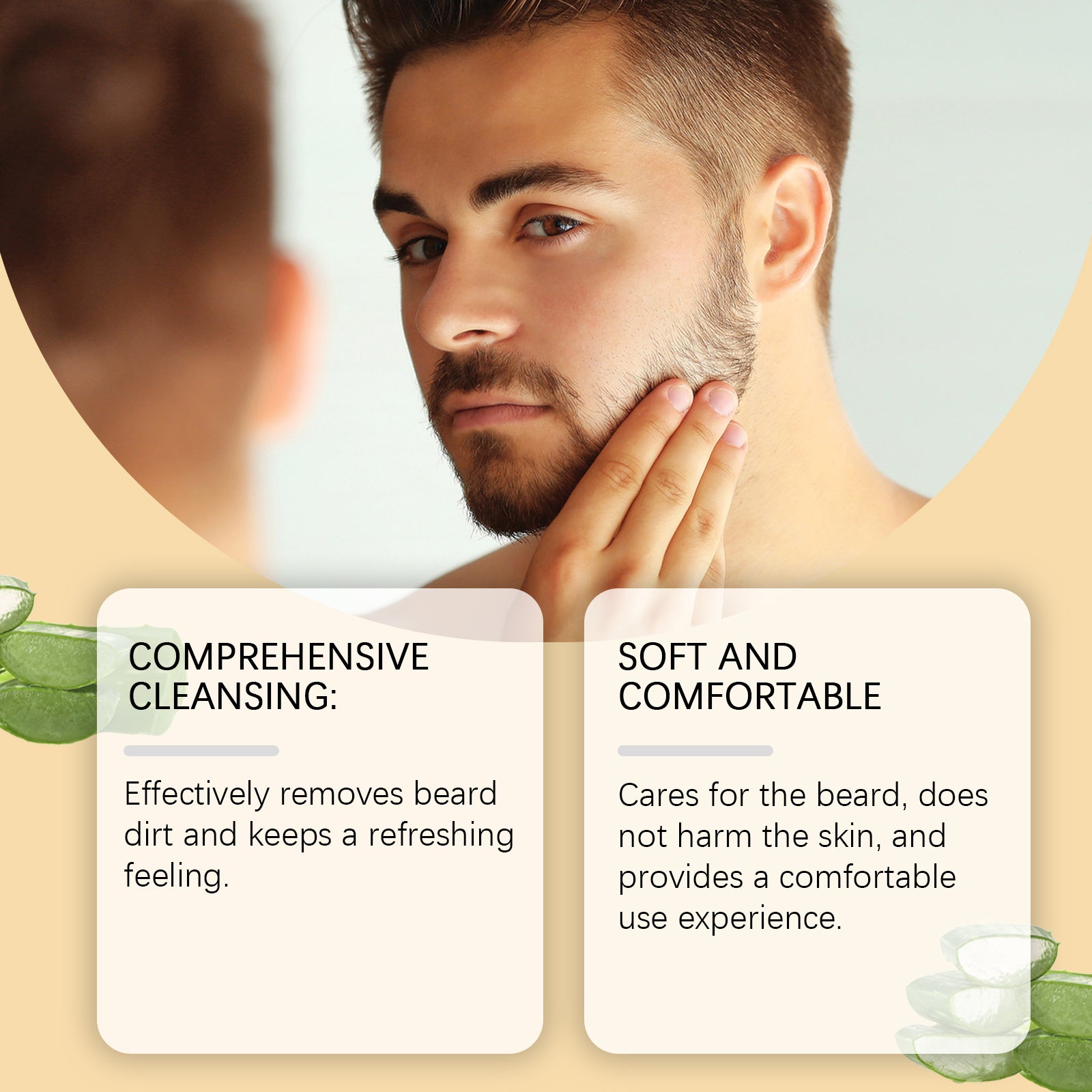 East Moon Men's After Shave Shampoo, Moisturizing, Supple, Nourishing, Clean, Oil-Controlling And Refreshing Beard Care Lotion