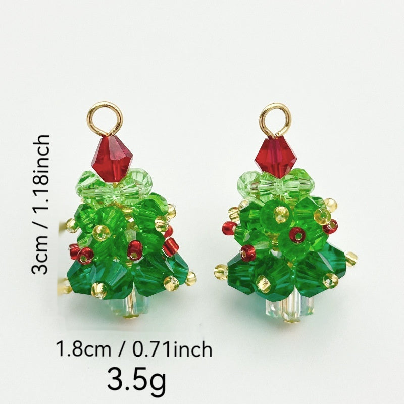 New Red Bow Handmade Beaded Ear Stud Necklace Bracelet