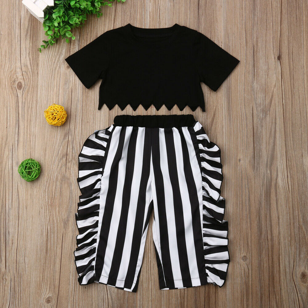 Girls' Striped Pants Children's Suit