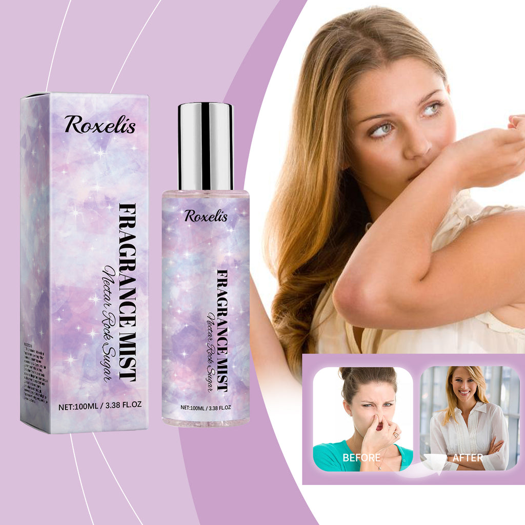Roxelis Nectar Rock Sugar Fragrance Spray, Fragrant Fruit Fragrance Fresh Summer Women's Long-Lasting Portable Perfume