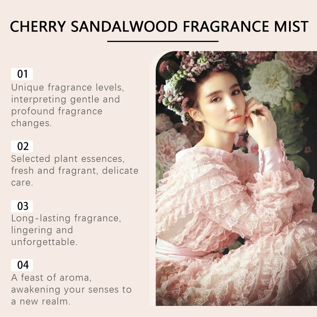Roxelis Cherry Sandalwood Romantic Body Fragrance Natural Fresh Light Elegant Fragrance For Daily Date Stay Elegant Perfume