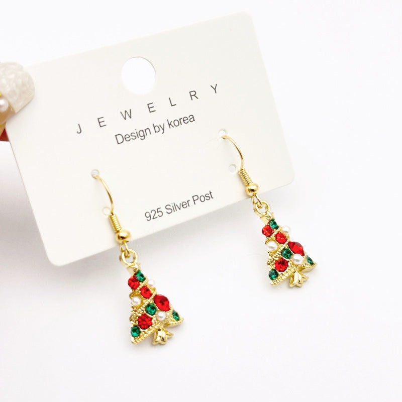 New Red Bow Handmade Beaded Ear Stud Necklace Bracelet