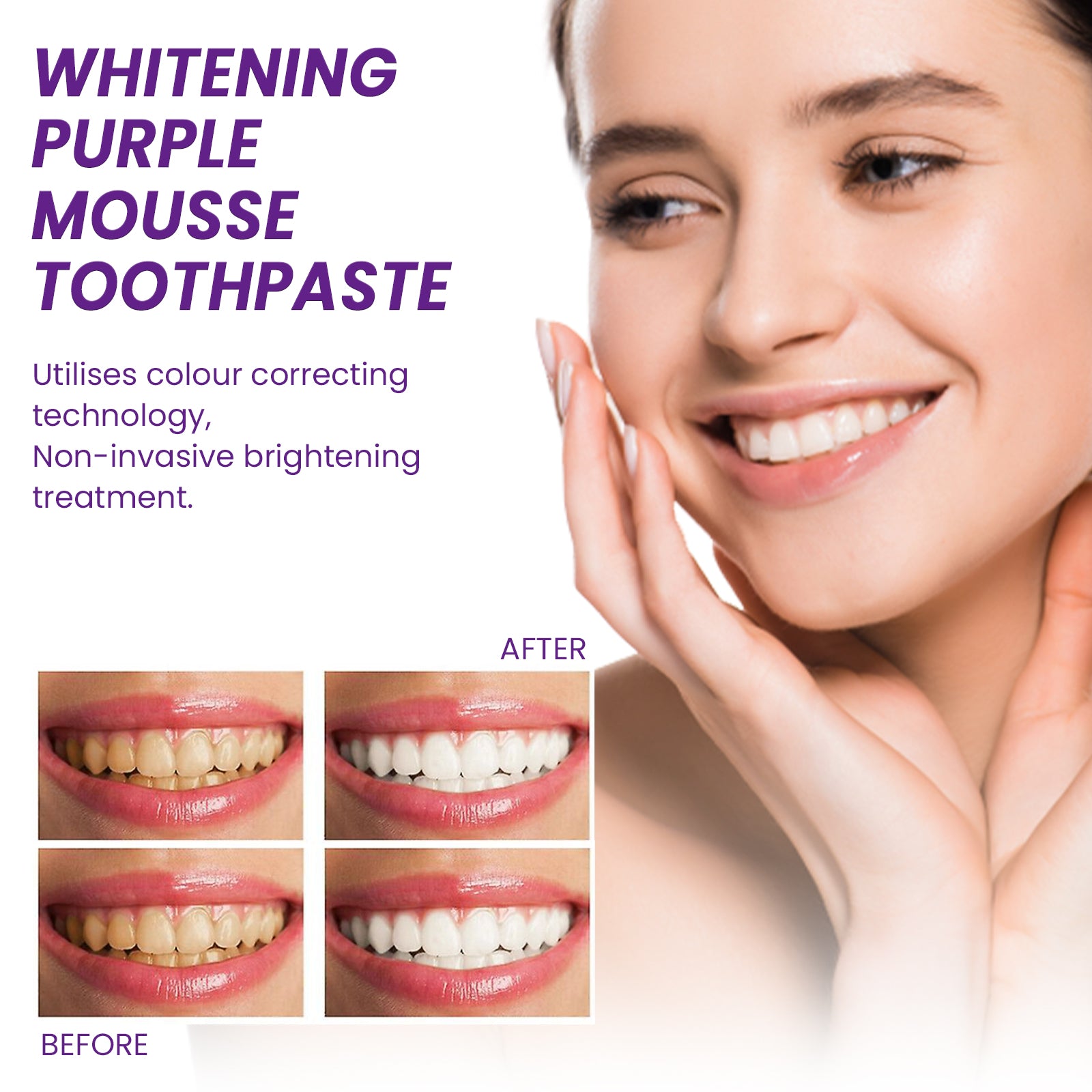 West&Month Purple Mousse Toothpaste Daily Mouthguard Gently Cleans Stains And Tartar Freshen The Mouth
