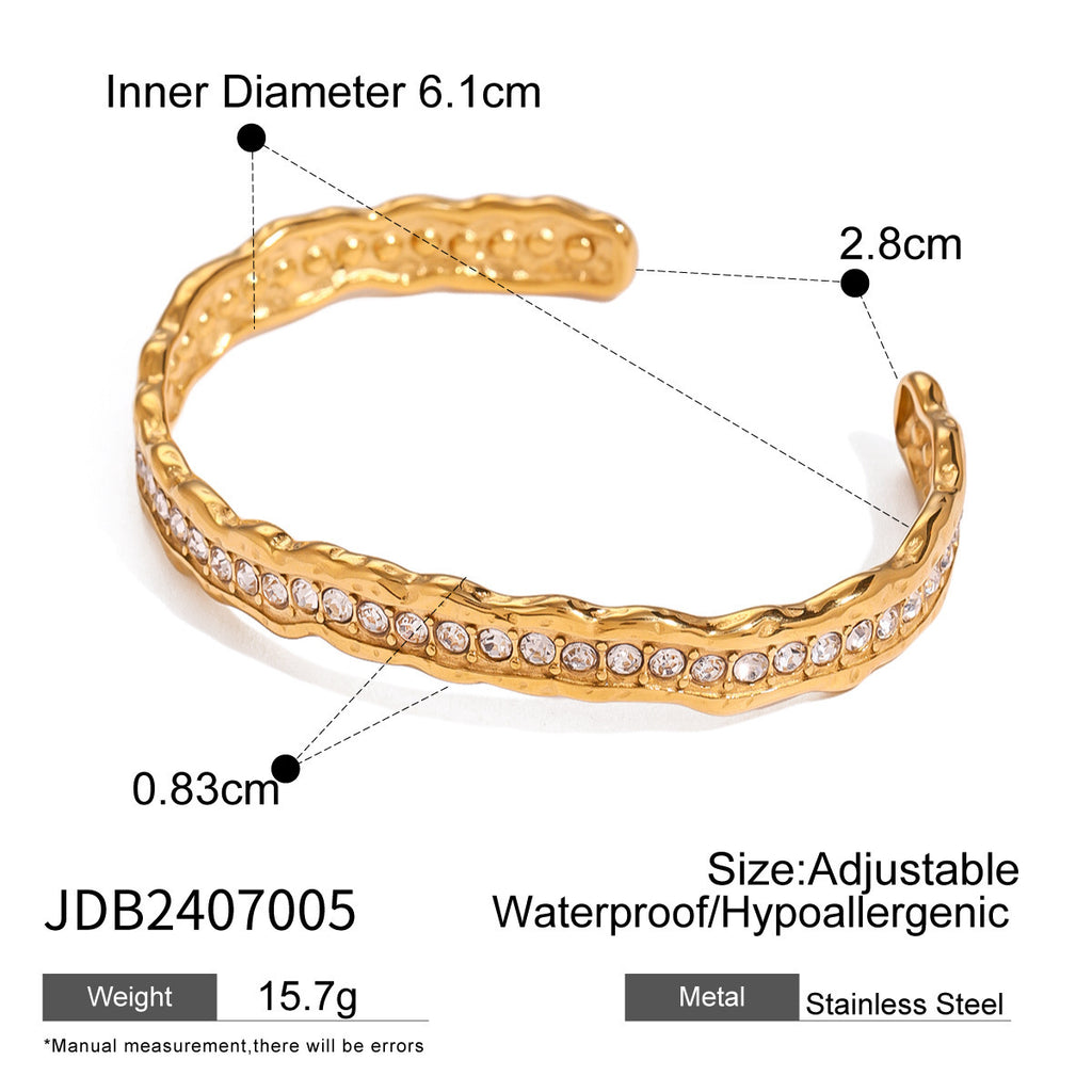 European And American Stainless Steel Zircon Bracelet High Sense