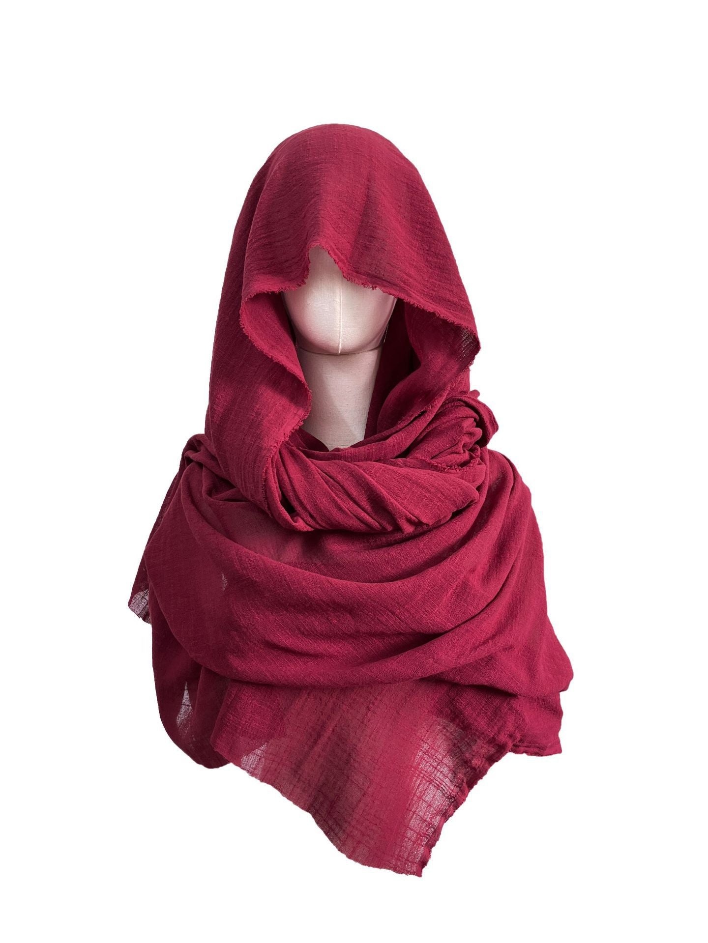 Medieval Retro Bamboo Fiber Linen Fabric Middle Eastern Cloak Missionary Scarf Knight Neck Warmer Arabic Style Headscarf
