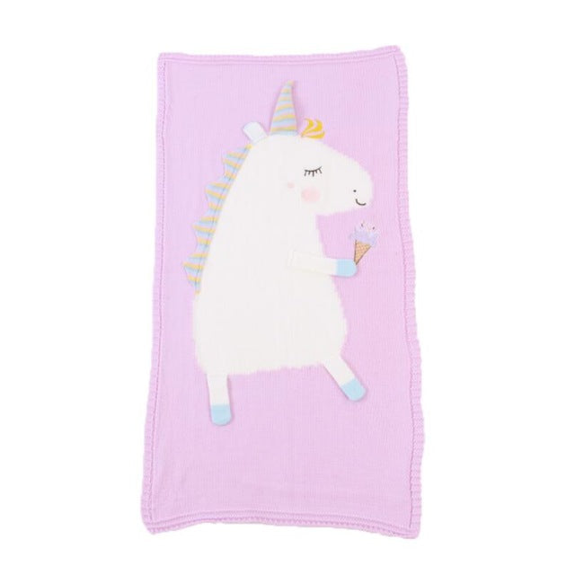 60*120cm Baby Blankets Infant Kids Unicorn animal Soft Warm knit Swaddle Kids Bath Towel Lovely Newborn Baby Bedding Props