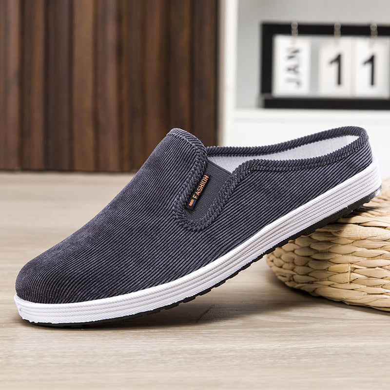 Casual Breathable All-match Sneakers Slip-on Heel-free Half Support Non-slip Men's Shoes