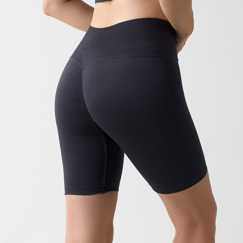 Seamless Short High-Waist Tummy Control Peach Bottom Yoga Shorts