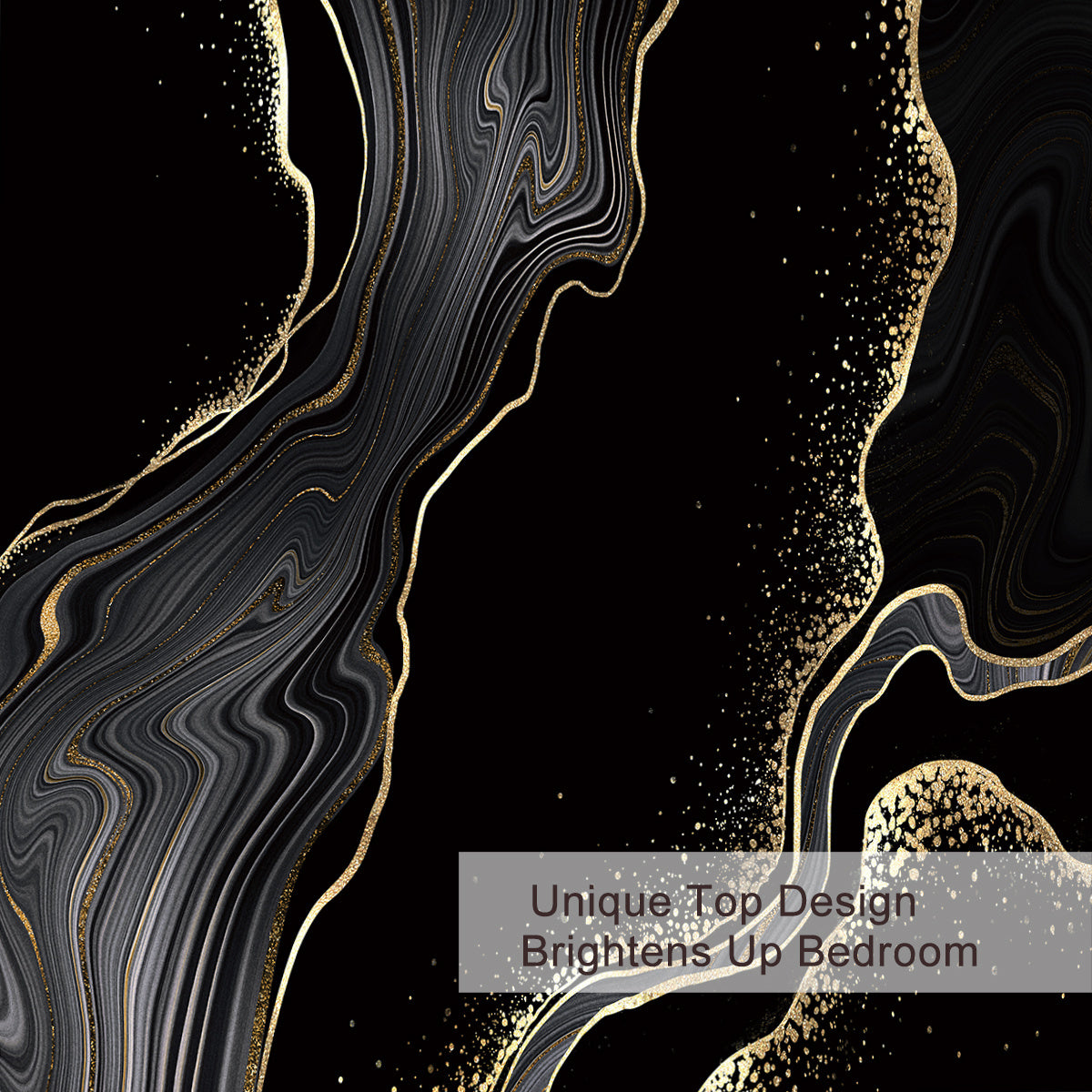 Black Gold Grey Marble Bedding Watercolor Marble Duvet Cover Set Abstract Chic Printed Design Quilt Cover Single 1 Duvet Cover 2 Pillowcases