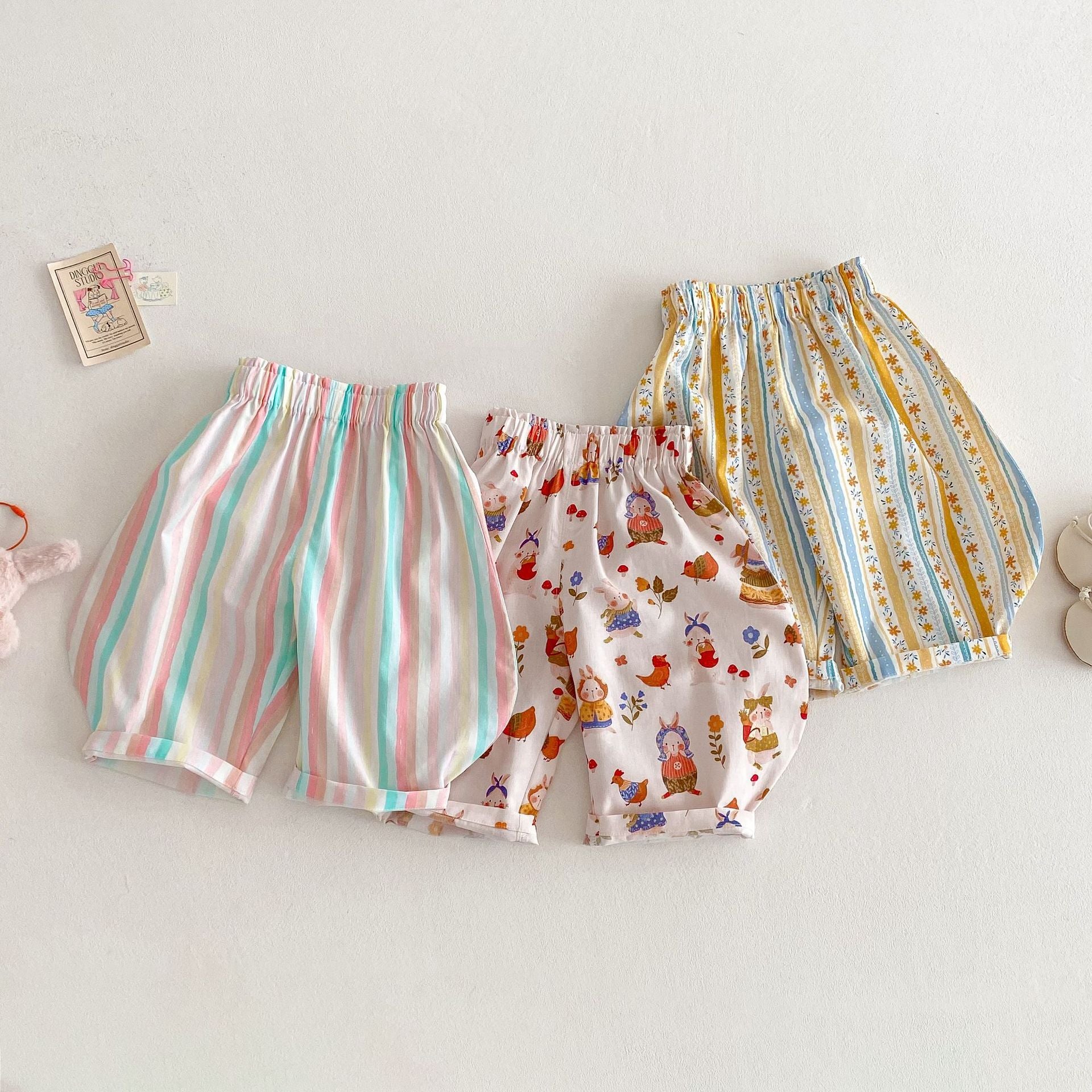 Girls' Anti-mosquito Pants Striped Floral Casual Pants