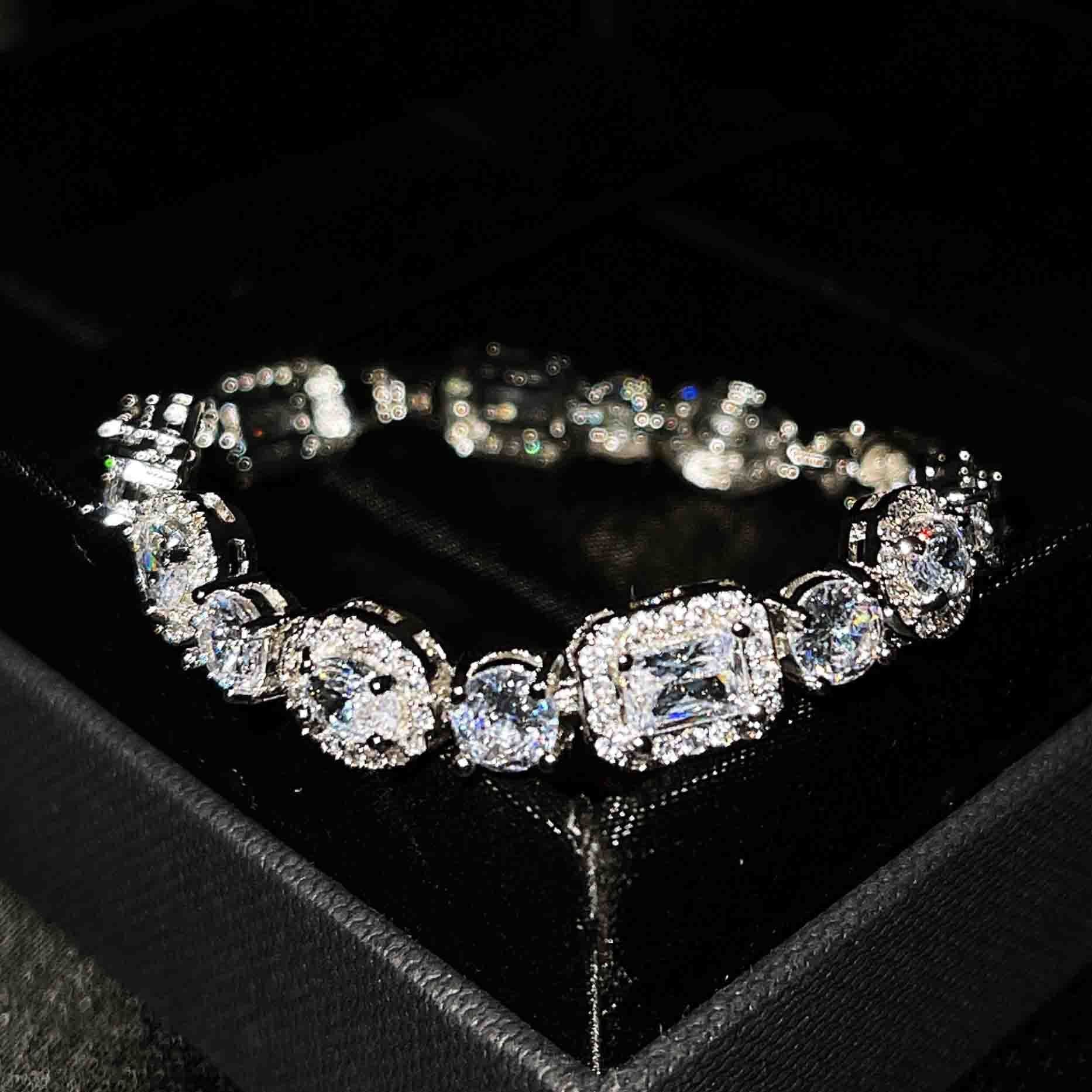 Women's S925 Sterling Silver-plated Diamond Bracelet
