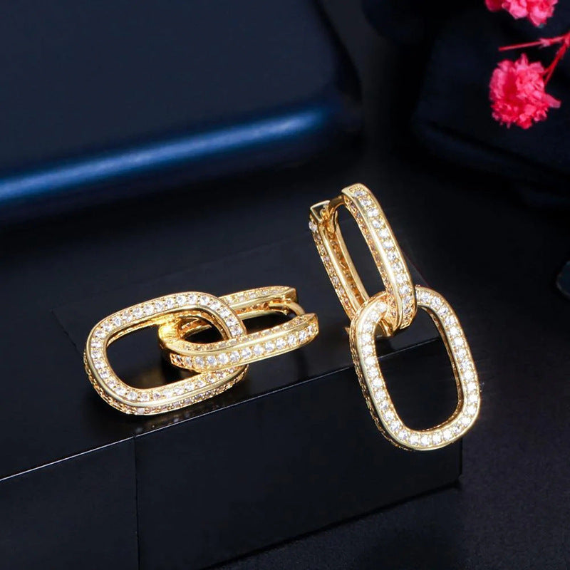 Design Sense Earrings Female Personality Buckle