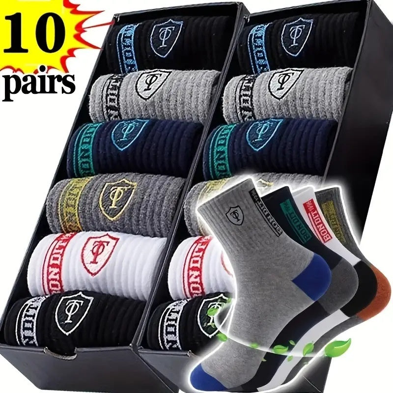 Sports Mid-calf Basketball Deodorant Men's Socks