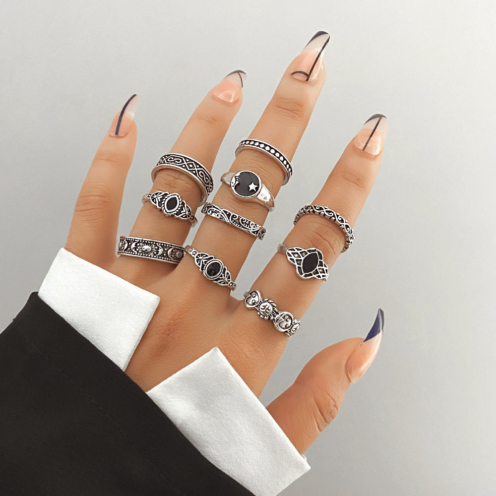 Fashion Personality Butterfly Snake Ring Suit Combination Opening