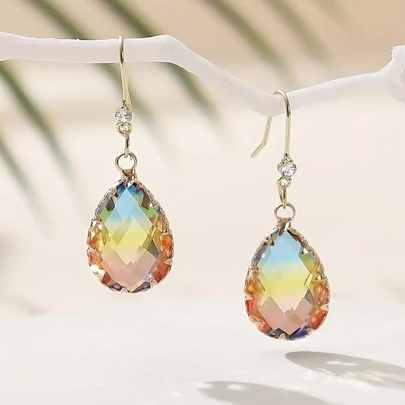 Fashion Glass Crystal Love Heart Earrings Women