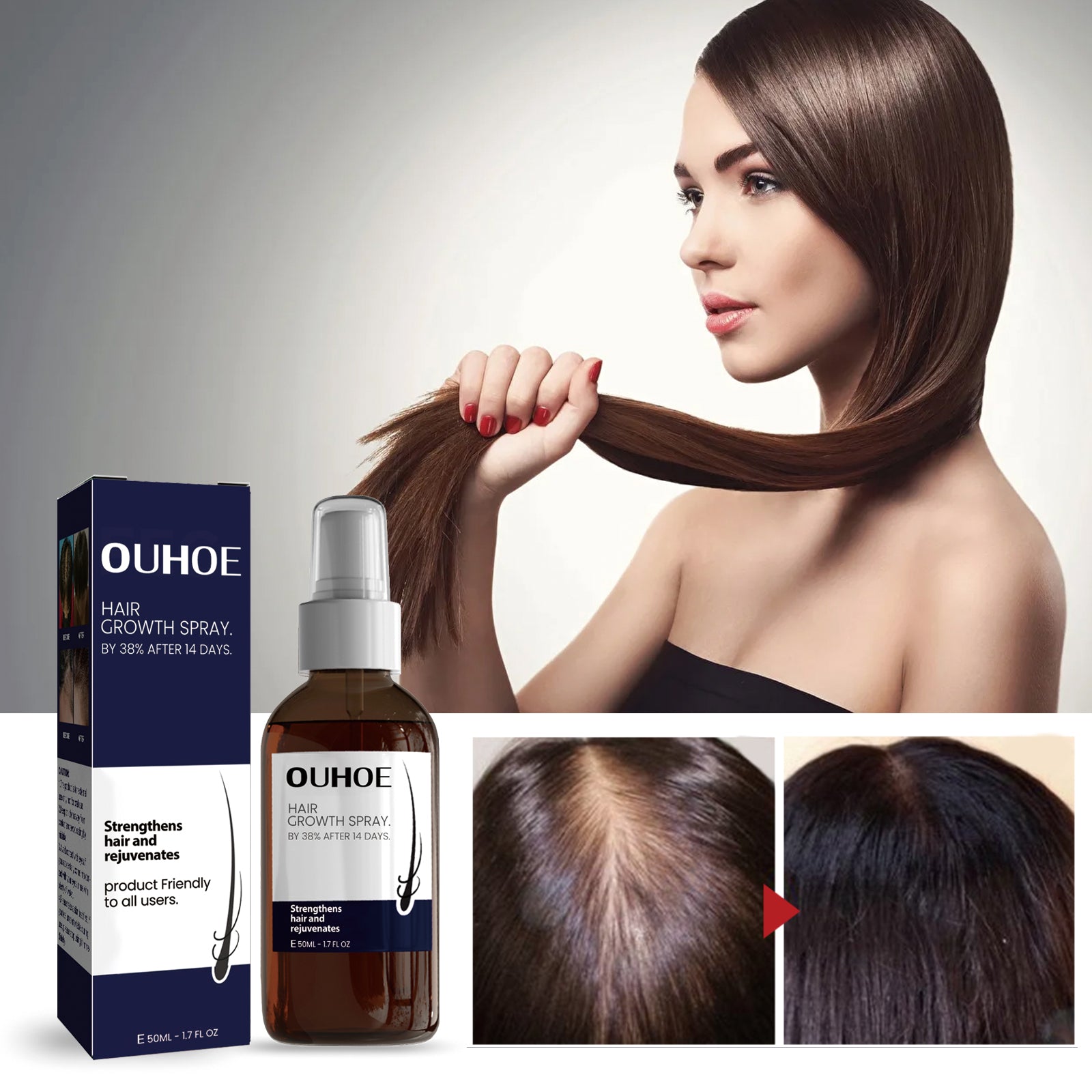 OUHOE Hair Treatment Spray Strengthens Hair, Moisturizes Hair, Improves Dry And Irritated Hair And Hydrates Hair Treatment Spray