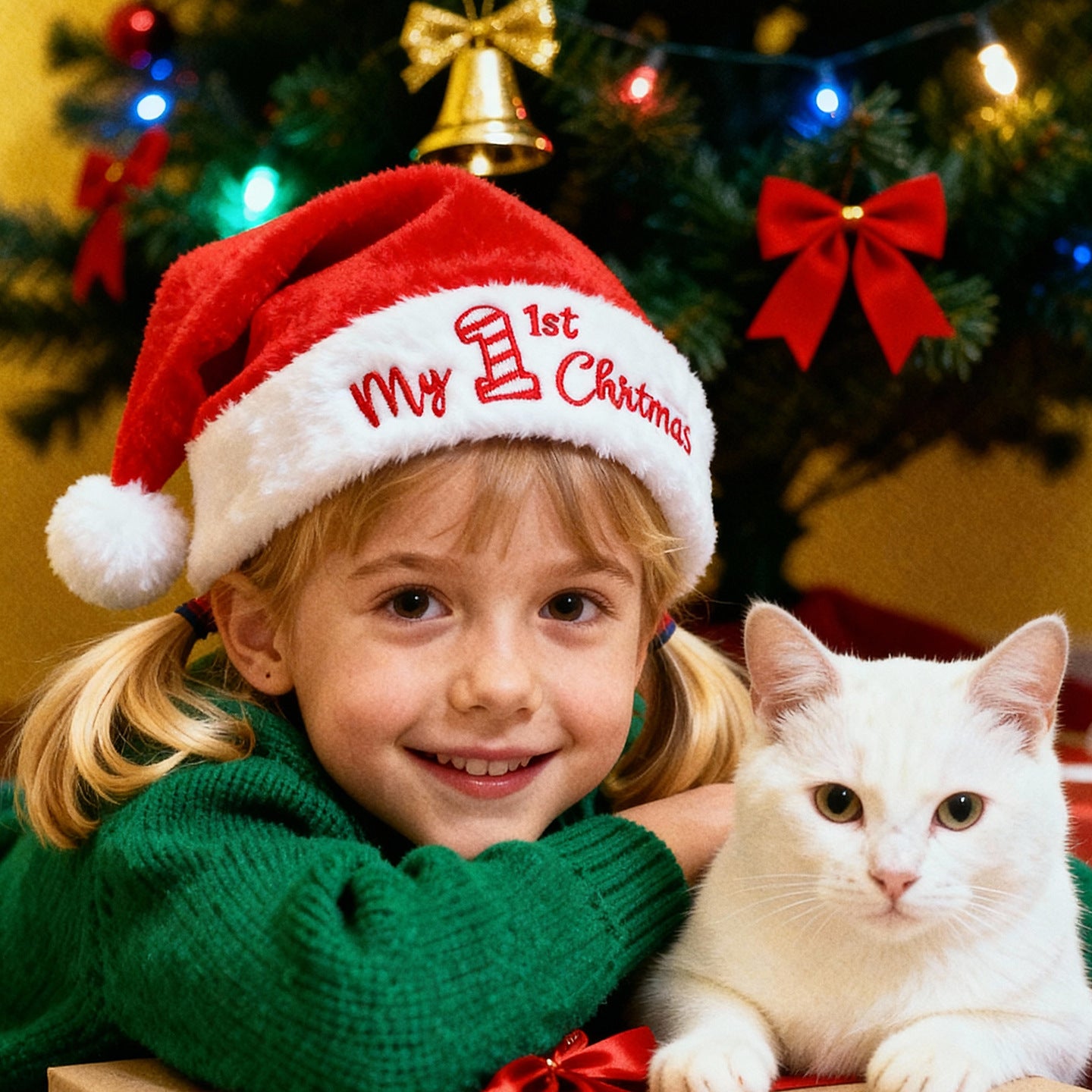 Fuzzy Christmas Hat Decoration DIY Christmas Stocking Gift Bag Christmas Tree Ornament Hanging Decor