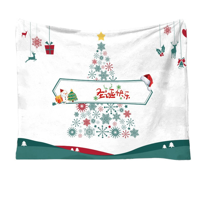 Christmas Flannel Printed Blanket Office Nap Blanket Throw Blanket Air Conditioning Blanket