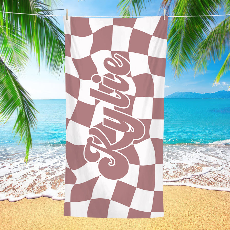 Customized beach towels super absorbent swimming towels personalized with your name