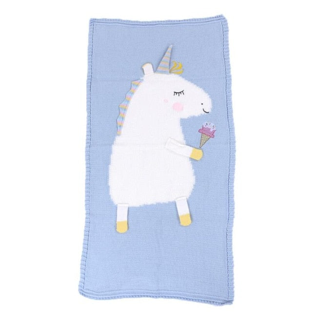 60*120cm Baby Blankets Infant Kids Unicorn animal Soft Warm knit Swaddle Kids Bath Towel Lovely Newborn Baby Bedding Props