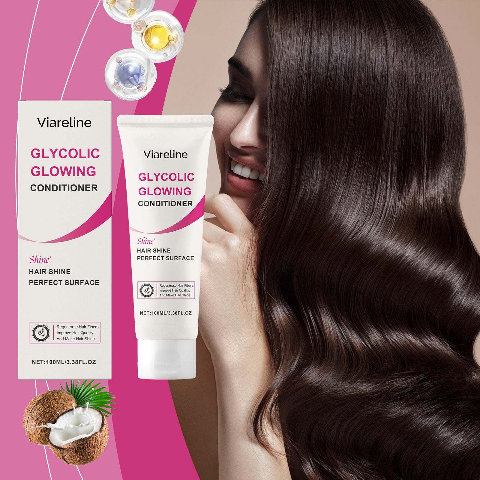 Viareline Glossy Nourishing Conditioner For Improving Dry Hair And Smoothing Smoothing Conditioner For Repairing And Smoothing