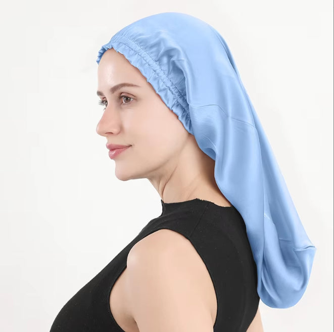 Sleeping cap mulberry silk long hair cap fungus side length cylindrical cap