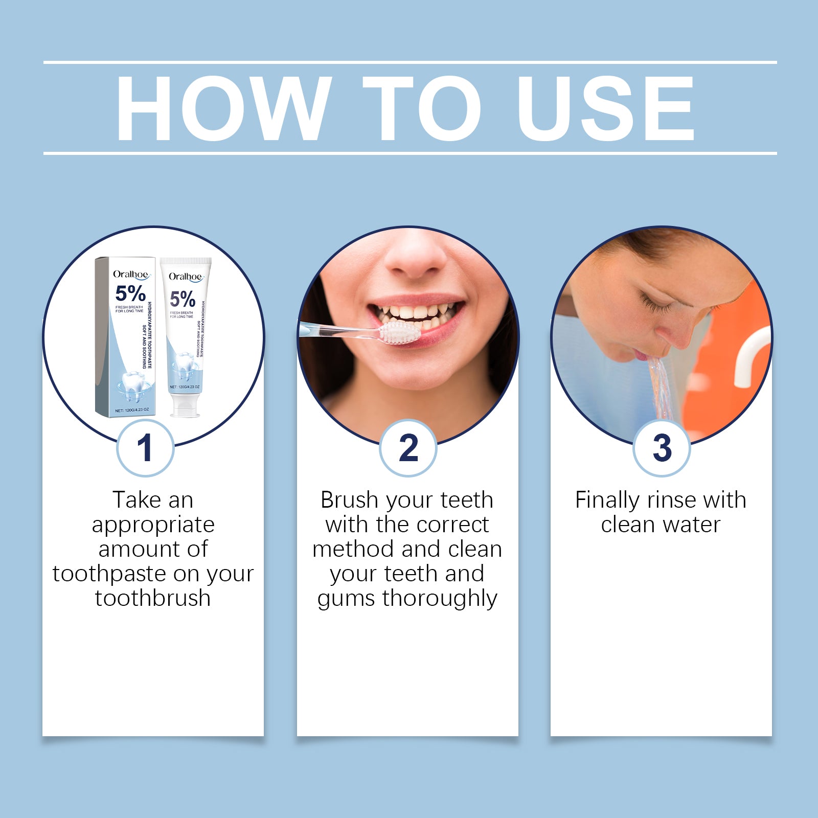 Oralhoe Repair Toothpaste Gently Cleans Teeth Repair Dental Hygiene Care Brightening And Stain Removing Mint Toothpaste