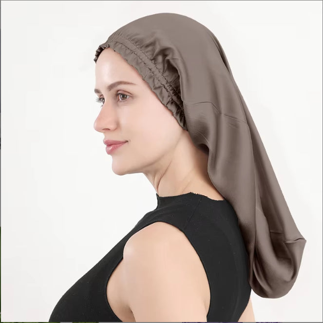 Sleeping cap mulberry silk long hair cap fungus side length cylindrical cap