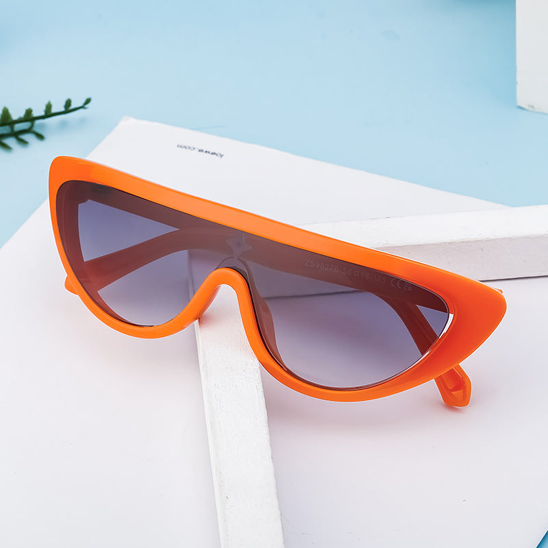 One-Piece Cat Eye Party Sunglasses Women  Luxury Brand Split CatEye Vintage Shield Shades Y2K Punk Trendy Eyewear For Lady