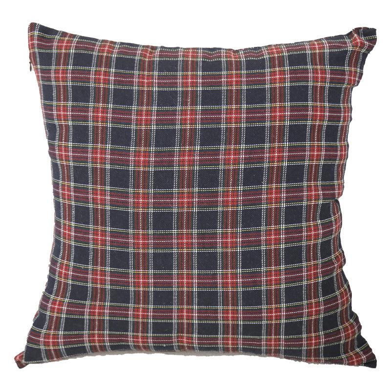 Christmas Grid Pillow Cover Bedhead Bed Bedside Sofa Living Room Cushion